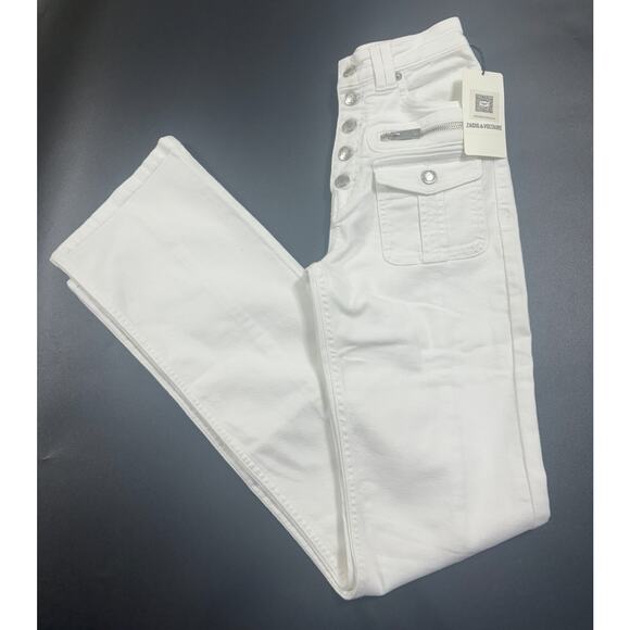 Zadig & Voltaire NWT Eyes Denim Show Jeans in Judo Size 24-small, faded spots - Picture 3 of 10